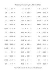This worksheet would be really good for the students to practice huge number of decimal (fill in the blank spaces of the multiplication of a decimal by 10 or higher power of 10). Multiplying Decimals Lesson Plans Worksheets Lesson Planet