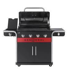 Gas bbqs are easily ignited and more adjustable than their charcoal equivalents, but you may lose out on that smokey flavour we all associate with a barbecued hot dog or chargrilled aubergine. Char Broil Gas2coal 440 2 0 Hybrid Gas And Charcoal Bbq 140926 Bbq World