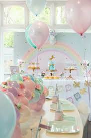 Table Runner Balloon Garland Pastel Rainbow Themed Birthday Party Rainbow Themed Birthday Party Rainbow Unicorn Birthday Party Unicorn Themed Birthday Party