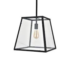 Our extensive collections of clear, art glass, seeded and mercury glass pendants are a popular choice for glass pendants are extremely versatile. Glass Lantern Pendant Light Geo Trapeze Metal And Glass Pendant Elesi