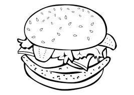 Kleurplaat Hamburger Voedsel Tekenen Hamburgers Eten Teken