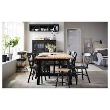 Skogsta Norraryd Table And 6 Chairs Acacia Black Ikea Ikea Dining Room Dining Room Design Dining Room Furniture