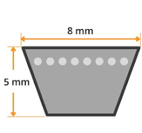 3VX530 - Correa Trapezoidal Dentada Tipo 3VX, 3/8 In De Ancho Superior