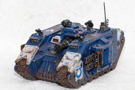 An Achilles-Alpha Pattern Land Raider that I finished up recently for my  Ultramarines. This model was painted as an example entry for a painting  contest I'm running this month at my LGS. :
