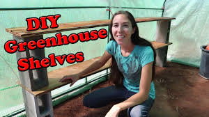 How to make shelves in a greenhouse? Diy Cinder Block Greenhouse Shelves Youtube