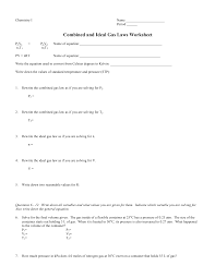 Pressure times volume is equal. Http Cashmorewhs Weebly Com Uploads 3 1 2 6 31267287 Combined And Ideal Gas Laws Worksheet Pdf