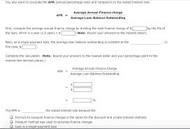 It is the total cost of credit which should be paid by customer on consumer loan including. Solved 6 Calculating Finance Charges Using The Discount Chegg Com