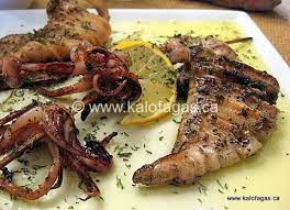 Grilled Calamari With Squid Sea Salt Ground Black Pepper Garlic Extra Virgin Olive Oil Lemon Oregano Calamari Recipes Grilled Calamari Greek Recipes