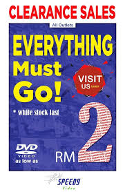 Speedy Video All Outlets Close Down Clearance Sale