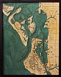 Siesta Key 3 D Nautical Wood Chart 24 5 X 31