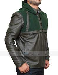 Green Arrow Jacket Stephen Amell Hooded Arrow Leather Jacket Jackets Leather Jacket Stephen Amell