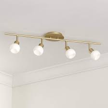 Pro Track Globe Brass 4 Light Led Plug In Track Fixture 67k76 Lamps Plus Track Lighting Fixtures Modern Track Lighting Track Lighting