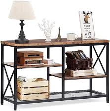 Amazon Com Charahome Rustic Console Table Industrial Sofa Table For Entryway Hallway In 2020 Entryway Table With Storage Rustic Console Tables Industrial Sofa Table