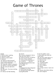 Usa daily crossword fans are in luck—there's a nearly inexhaustible supply of crossword puzzles online, and most of them are free. A Game Of Thrones Crossword Wordmint