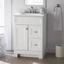 Home Decorators Collection Sedgewood 24 1 2 In W Bath Vanity In White With Solid Surface Technology Vani In 2020 Small Bathroom Vanities Marble Vanity Tops White Sink
