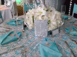 Teal Silver Bling Tablescape Bling Wedding Pinterest Blue Wedding Centerpieces Wedding Centerpieces Bling Wedding Centerpieces