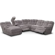 Big Softie 6 Piece Power Reclining Sectional With Chaise And 2 Reclining Seats Reclining Sectional With Chaise Reclining Sectional Value City Furniture