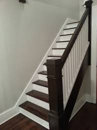 Black And White Stair Railing Ideas Refinishing Our Staircase Diy Stairs Staining Stairs Stair Decor