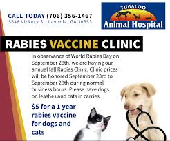 Recommended protocol if you do not already have a preferred location, we can help you find the closest wellness center or community clinic near you. Tugaloo Animal Hospital To Offer 5 Rabies Vaccine For World Rabies Day 92 1 Wlhr