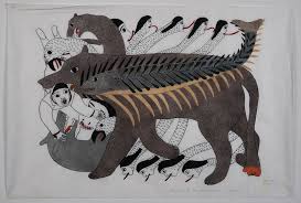 Inuit Etching Aquatint Print Many Heads By Victoria Mamnguqsualuk H Amitnaaq 43 50 1982 25 Inuit Inuit Art Print