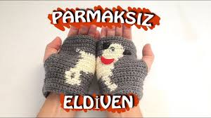 Orgu Tig Isi Kopek Desenli Parmaksiz Eldiven Nasil Yapilir Solaklar Icin Tarif Youtube Parmaksiz Eldiven Eldiven Tig Isleri