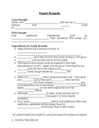Yeast Bread Worksheets Teaching Resources Teachers Pay Teachers
