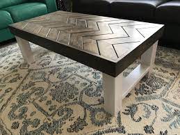 I first squared the boards up by running them through the table saw, joint, and planer, making sure that all boards were 3″ wide and 1.5″ thick. 2x4 Chevron Coffee Table Ryobi Nation Projects