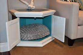 Custom Pet Bed From A Vintage Hexagon Table End Table Dog Bed Custom Pet Bed Dog Bed Furniture