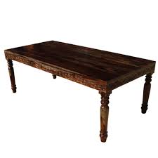It features with bided edges round tabletop which rests on carved pedestal base and comes with flared ends that enhances the sophisticated design. Langley Hand Carved Solid Wood Marbleized Dining Table
