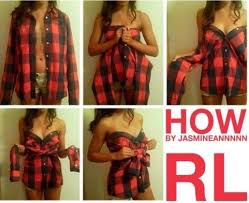 Turn Your Winter Flannel Into A Strapless Top Cute But I Don T See Any Woman Actually Wearing This Out Of The House Diy Fashion Diy Clothes Diy Shirt