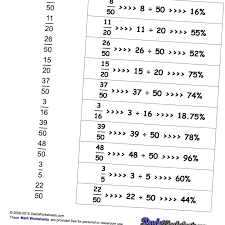 60 to 69 over 1 to 100. Math Worksheets Fractions To Percentages Math Worksheets Math Facts Addition Free Printable Math Worksheets