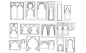 Autocad 2021 using blocks and autocad design libraries. Islamic Arches Doors Elevation Blocks Cad Drawing Details Dwg File Cadbull