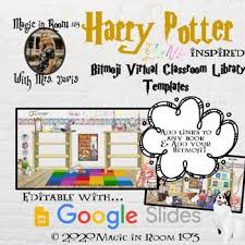 Bitmoji Virtual Classroom Library Template Harry Potter Luna Editable In 2020 Classroom Library Virtual Classrooms Reading Skills Anchor Charts