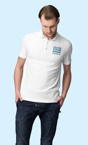 Download Placeit Polo Shirt Mockup Featuring A Man Looking Downwards