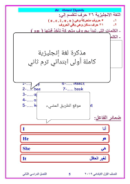 مذكرة لغة إنجليزية للصف الاول الابتدائي شرح وتدريبات الترم الثاني 2020 لمستر أحمد الجندى