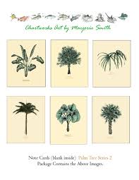 Chart Art Mermaid Art Palm Trees Postcards Notecards
