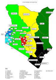 The icon links to further information about a selected division including its population structure (gender, urbanization, age groups, age distribution, religion). 47 Counties In Kenya Map Map Of 47 Counties In Kenya Eastern Africa Africa