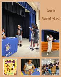 Laurie Lynn Sutton on X: Shadra Strickland, author and illustrator of Jump  In!, met with our students at Woodhome ElMS and shared her journey of  writing. All students received a signed copy