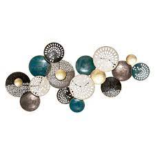 Objet deco murale bleu canard. Deco Murale Lison Metal 135x67 Cm Atmosphera Createur D Interieur