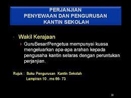 Buku panduan pengurusan gerak kerja kokurikulum sekolah menengah kementerian pendidikan malaysia (1989). Pengurusan Kantin Sekolah 1 Pengurusan Kantin Sekolah Tanggungjawab