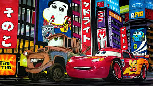 Disney cars 2 coloring pages are a fun way for kids of all ages to develop creativity focus motor skills and color recognition. Cars 2 Lightning Mcqueen And Mater In Japan Drawing And Coloring For Kids Tim Tim Tv Youtube