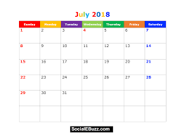 July 2018 Calendar Printable Template With Holidays Pdf Usa Uk July Calendar 2018 2018 July Calendar July 2018 Printable Calendar Word Excel Canada Http