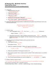 All of the 1st three options represent the dominant trait, while the option of terminal flower is recessive to flower in axial position. Bozeman 029 Ap Biology 029 U2013 Mendelian Genetics Video Review Sheet Www Bozemanscience Com 029 Mendelian Genetics A Introduction 1 What Did Course Hero