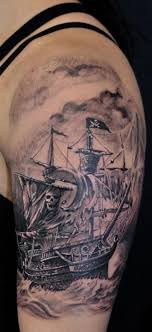 pirate ship tattoo, pirate ship tattoos
