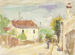 Camille Pissarro The Rue De L Hermitage Pontoise 1873 75 Watercolour Pencil Gouache On W Camille Pissarro Paintings Dallas Museum Of Art Camille Pissarro