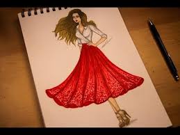 تعليم رسم الازياء رسم بنت مع تنورة وقميص how to draw girl with skirt and shirt youtube drawing tutorial face girl drawing drawings