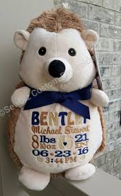 Birth Announcement Stuffed Animals Hedley Hedgehog Buddy Personalized Stuffed Animal Baby Gift Birth Announcement Animal Personalized Stuffed Animals Sewing Stuffed Animals Baby Gifts