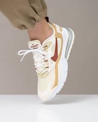 Original Nike Air Max 270 React Wmns Mars Yard Team Gold Cinnamon Club Gold Pale Ivory In 2020 Nike Air Air Max 270 Kicks Shoes