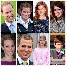 The Queens Grandchildren Prince William Prince Harry Princess Beatrice Princess Eugenie Zara Phillips Peter Phillips Lady Louise And Viscount James Royal