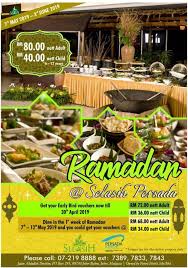 Tahun ini, boleh dikatakan lebih 80% daripada senarai destinasi berbuka puasa secara buffet seperti di atas menawarkan harga promosi untuk mereka yang buat tempahan baucer awal sebelum. Nikmati Persada Johor International Convention Centre Facebook
